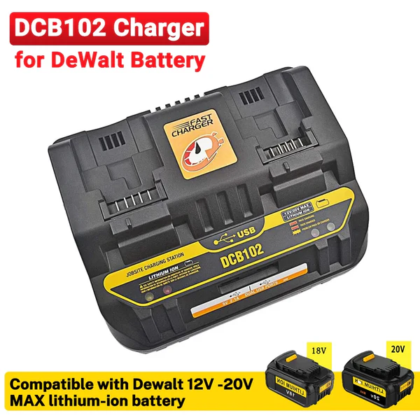 RapidCharge Dual Port Charger™ 18V/20V (Dewalt Compatible)