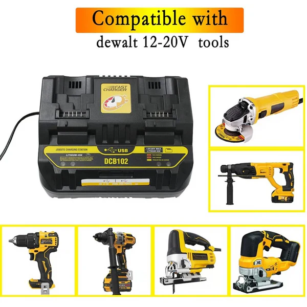 RapidCharge Dual Port Charger™ 18V/20V (Dewalt Compatible)