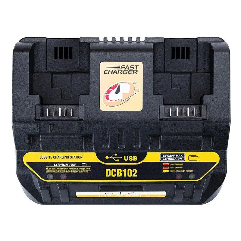 RapidCharge Dual Port Charger™ – Fast Smart Charging Dock for 18V/20V Lithium-Ion Batteries (Makita/Dewalt Compatible)