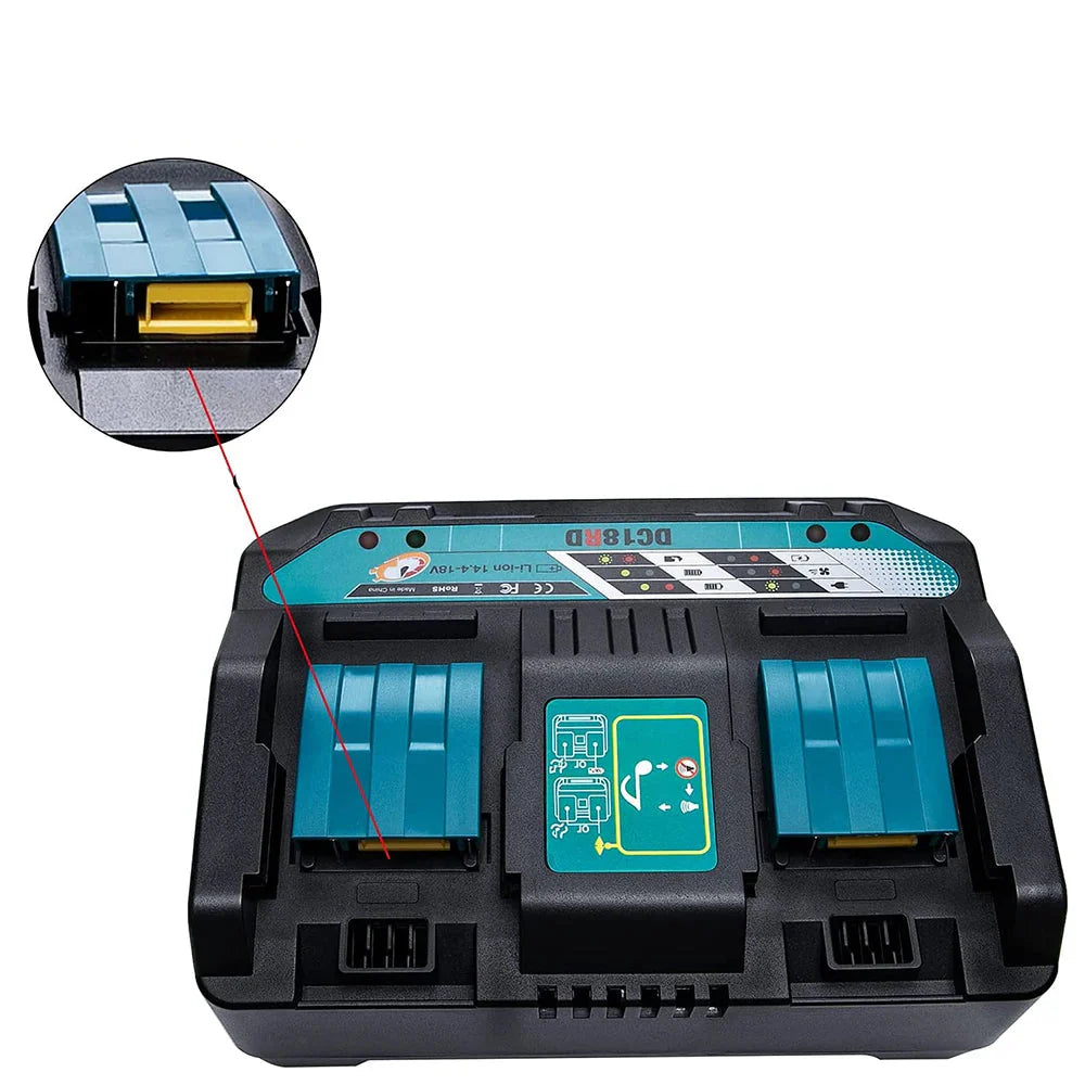 Single PowerMax Charger™ – Fast Smart Charger for 18V/20V Lithium Batteries (Dewalt/Makita Compatible)