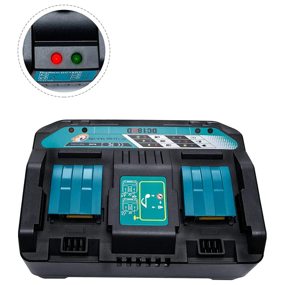 Single PowerMax Charger™ – Fast Smart Charger for 18V/20V Lithium Batteries (Dewalt/Makita Compatible)