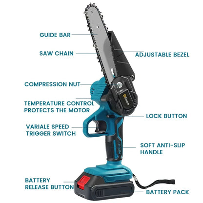 Cordless Makita Compatible Mini Garden Chainsaw™ – 18V Compact Pruning Saw for Tree Trimming & Yard Work