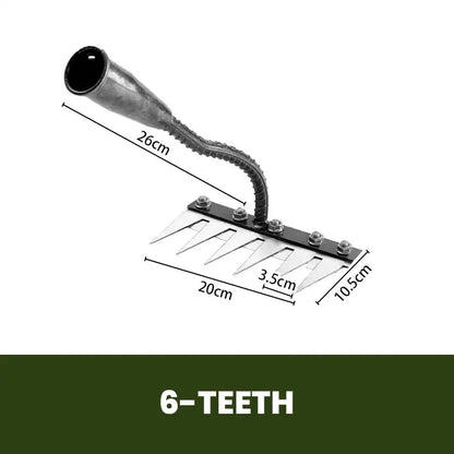 Premium Manganese Steel Garden Rake™ – Heavy-Duty Landscaping Tool for Soil, Gravel & Leaves