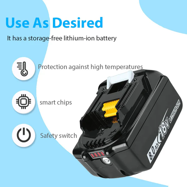 High-Capacity Makita/Compatible Battery Upgrade™ – 18V 8.0Ah