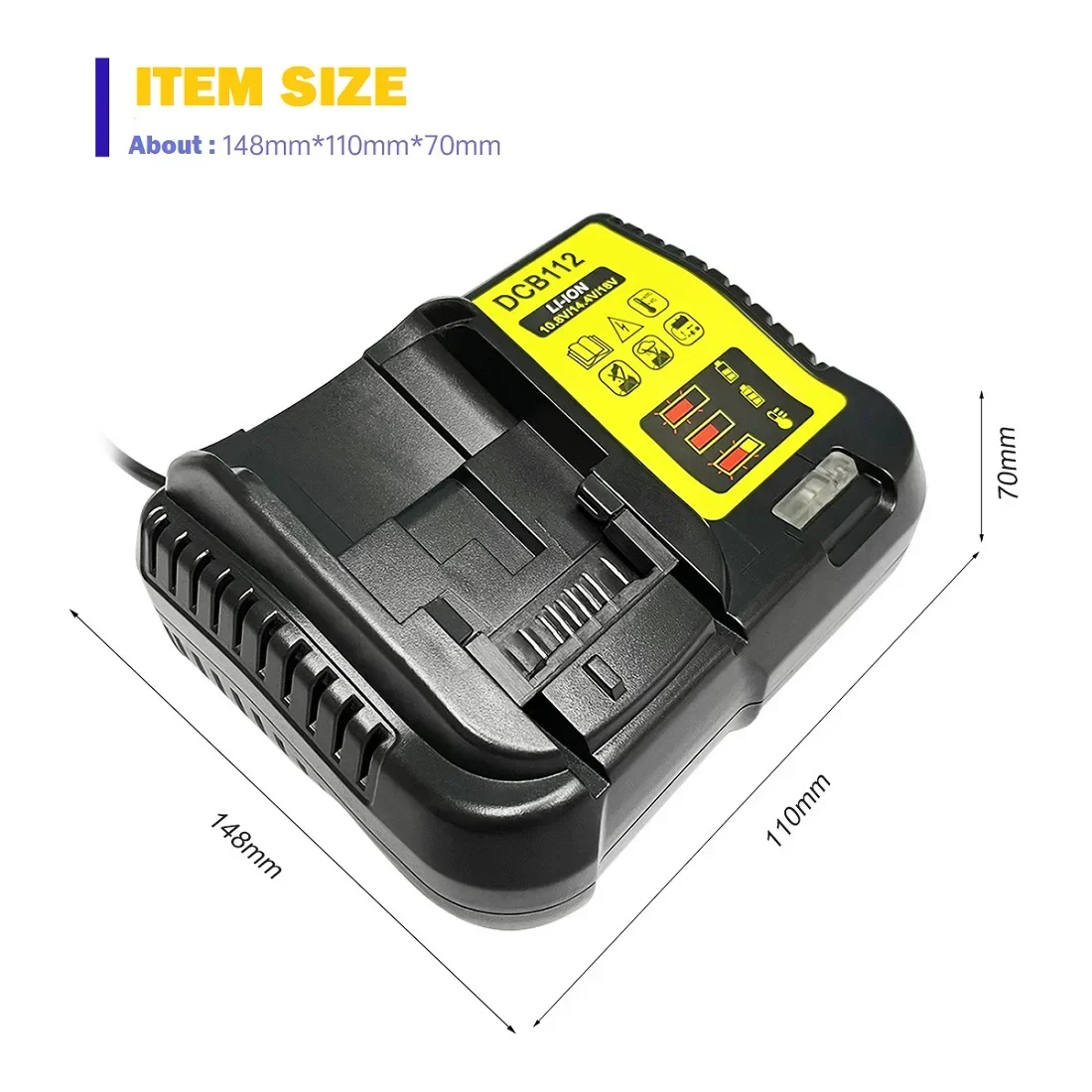 Single PowerMax Charger™ – Fast Smart Charger for 18V/20V Lithium Batteries (Dewalt Compatible)