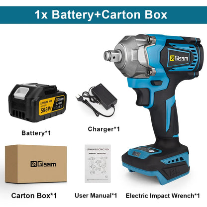 PowerTorque Cordless Impact Wrench™ – High-Torque 1/2" Electric Driver with Rechargeable Battery for Automotive & Heavy-Duty Use