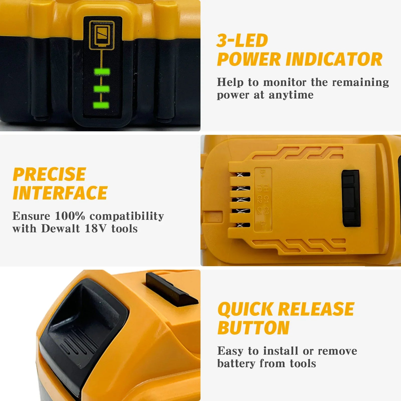 x2 PowerMax 8000mAh Battery™ – High-Capacity 20V MAX Replacement for Dewalt Tools (2-Pack)