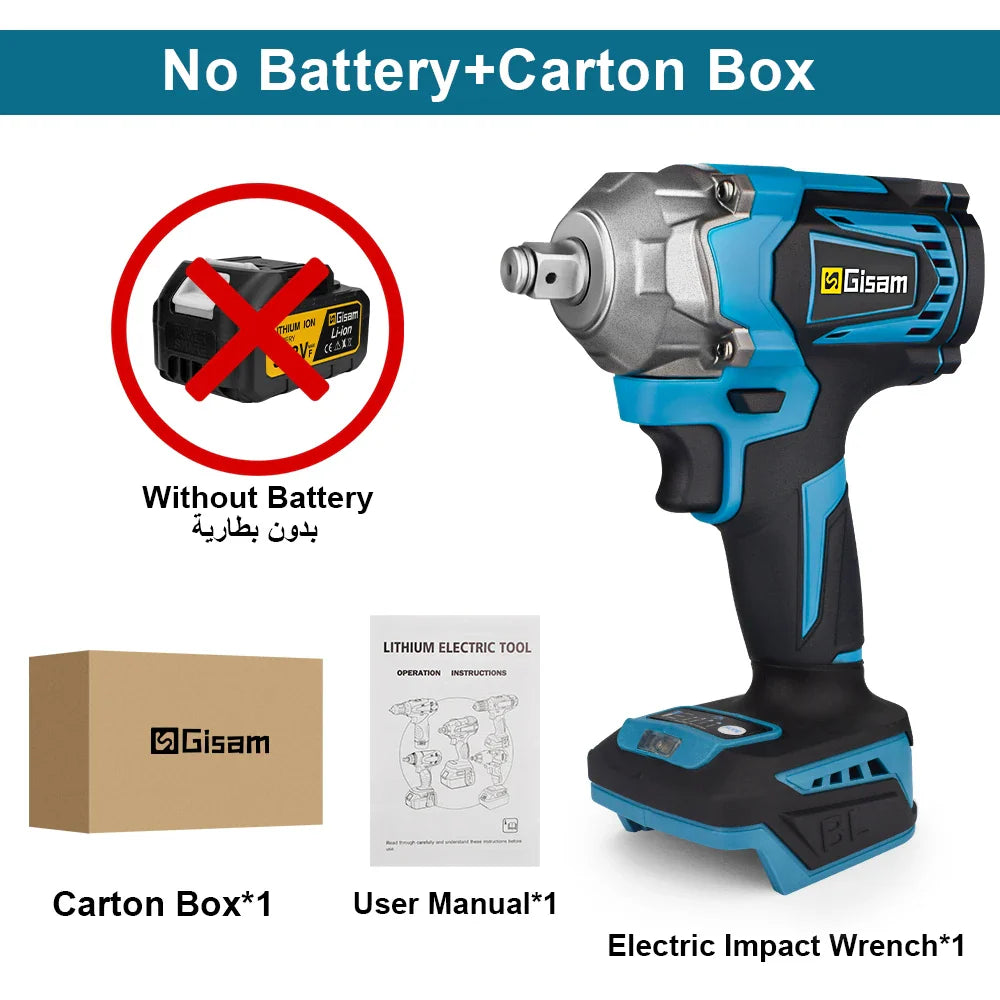 PowerTorque Cordless Impact Wrench™ – High-Torque 1/2" Electric Driver with Rechargeable Battery for Automotive & Heavy-Duty Use