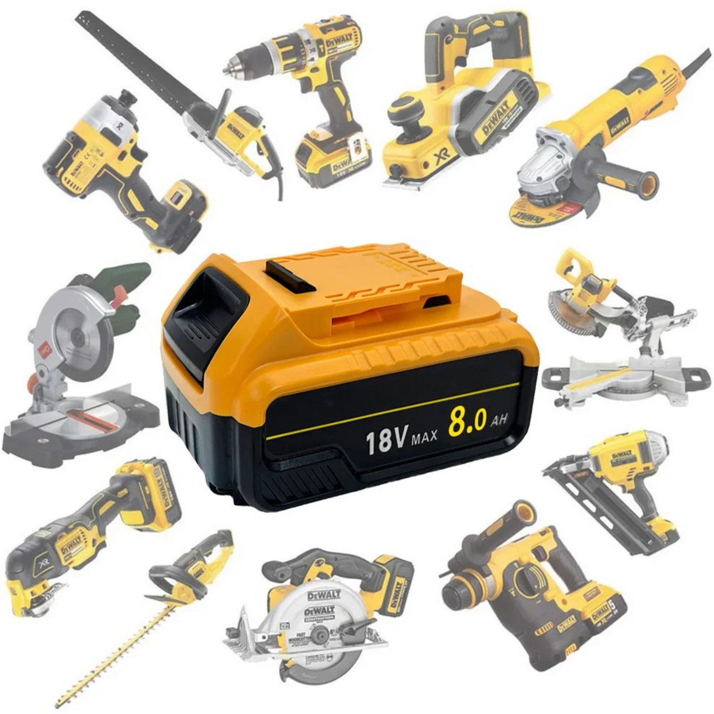 x2 PowerMax 8000mAh Battery™ – High-Capacity 20V MAX Replacement for Dewalt Tools (2-Pack)